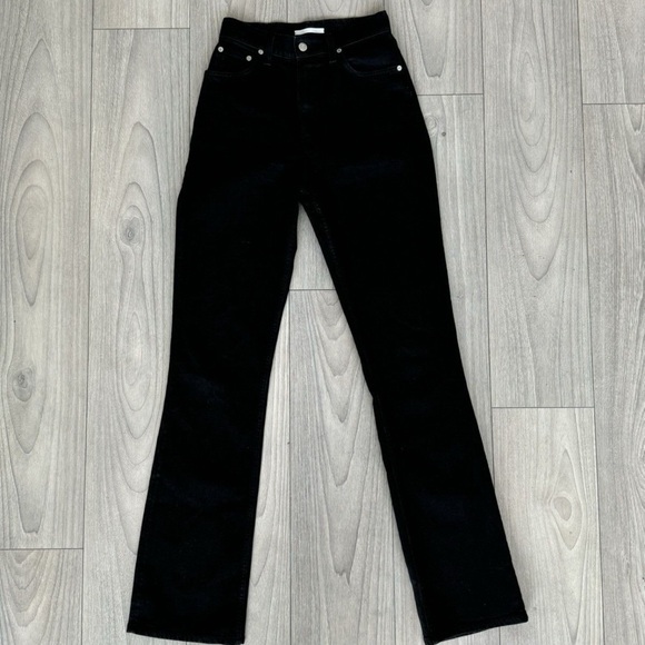 Helmut Lang Black Flare Wide Leg Jeans - Picture 5 of 9
